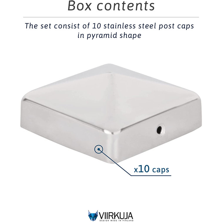 VIIRKUJA 10 Piece Stainless Steel Post Caps Wayfair